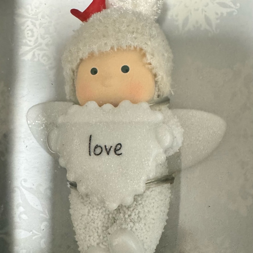 Department 56 Angel Gift Collection White and Red Holiday Ornament